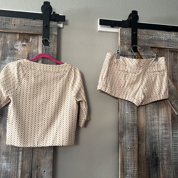 Charlotte Russe Shorts and blazer set With embroidered brown polkadots - Picture 6 of 6